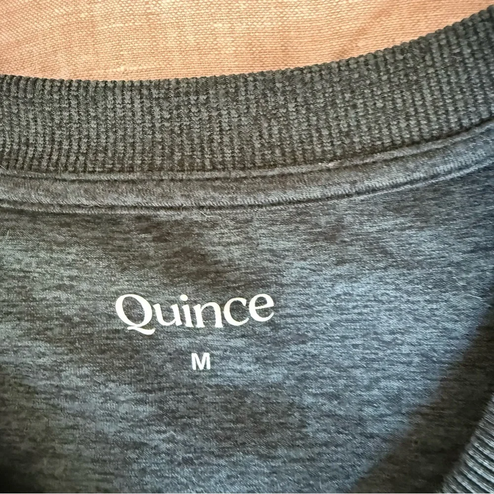 Quince Active Flowknit Pullover Crew Heather Green Size Medium